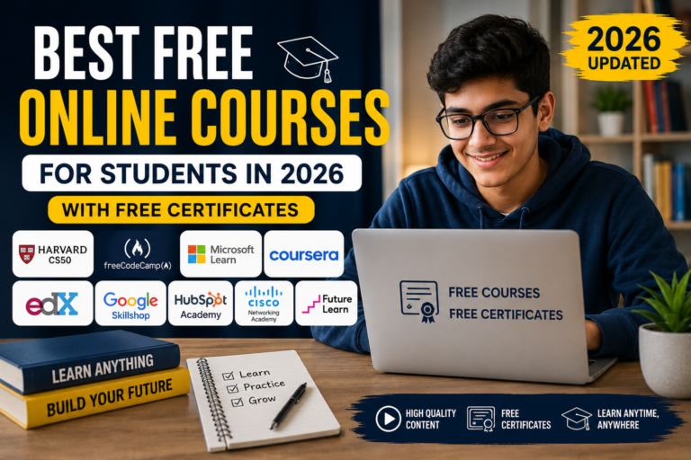 Best Free Online Courses for Students in 2026 (With Free Certificates)